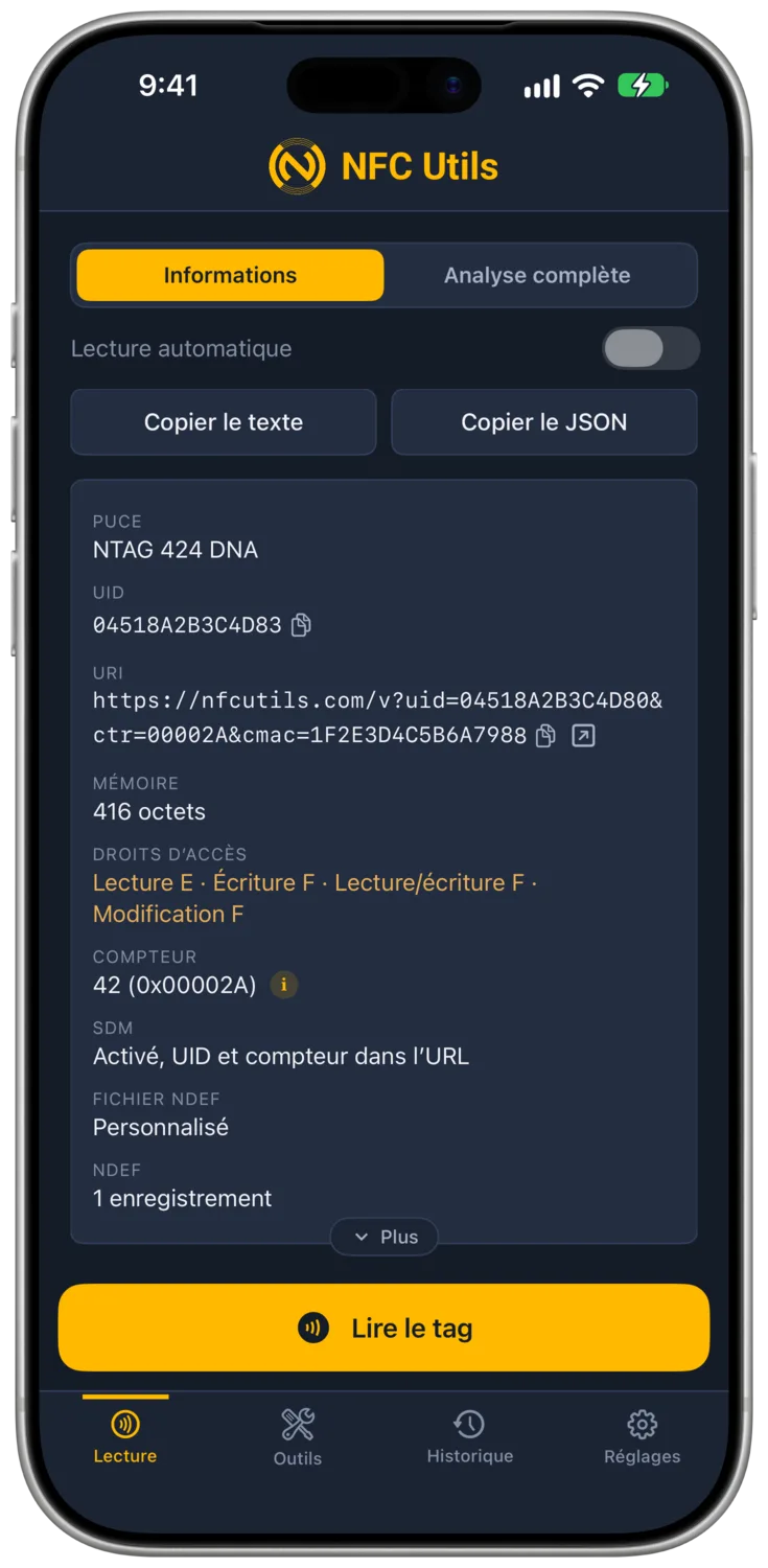 Une lecture de carte verrouillée