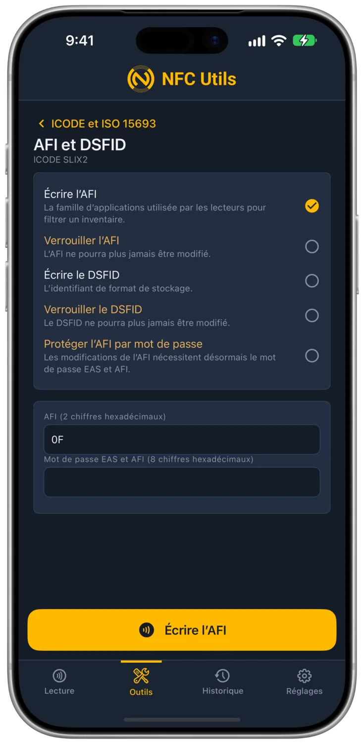 La page AFI et DSFID