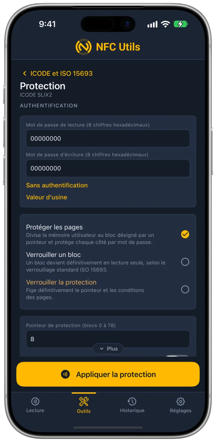 La page Protection