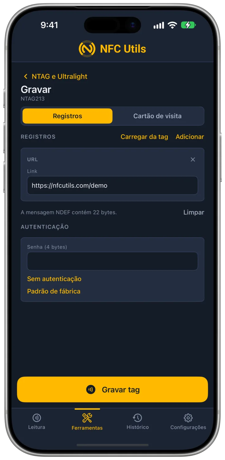 O editor de gravação